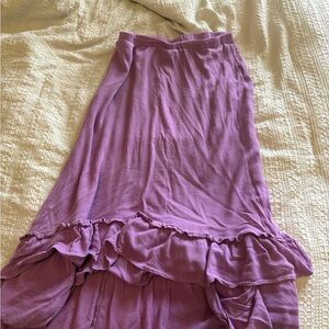 Petal & Pup Lavender Ruffle-Hem Maxi Skirt